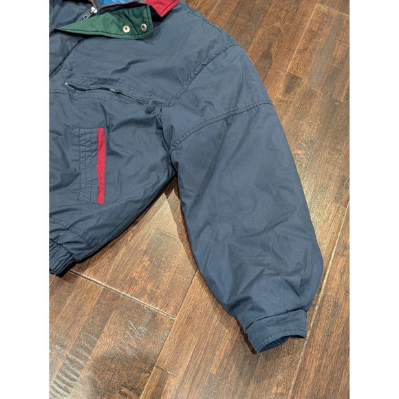 Vintage Towncraft Jacket Mens Large Blue‎ Insulated Bomber Quilted Zip Snap 90s - Picture 6 of 13